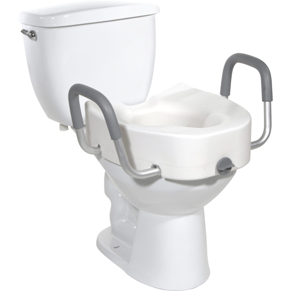 Premium Plastic, Raised, Regular/Elongated Toilet Seat with Lock - Click Image to Close